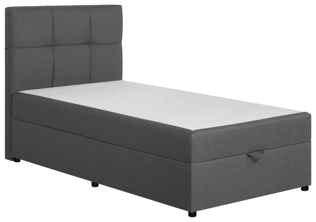 BOXBETT 100/200 cm,  in Silberfarben, Hellgrau, Bettkasten, Topper,  - Silberfarben/Hellgrau, MODERN, Kunststoff/Textil (100/200cm) - MID.YOU