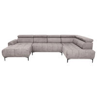 WOHNLANDSCHAFT in Velours Beige  - Beige/Schwarz, Design, Textil/Metall (172/340/191cm) - Stylife