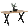 ESSTISCH in Holz, Metall 160/90/75 cm  - Wildeiche/Schwarz, LIFESTYLE, Holz/Metall (160/90/75cm) - Landscape