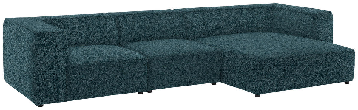 ECKSOFA in Flachgewebe Blau  341/164 cm  - Blau/Schwarz, Design, Kunststoff/Textil (341/164cm) - W.Schillig