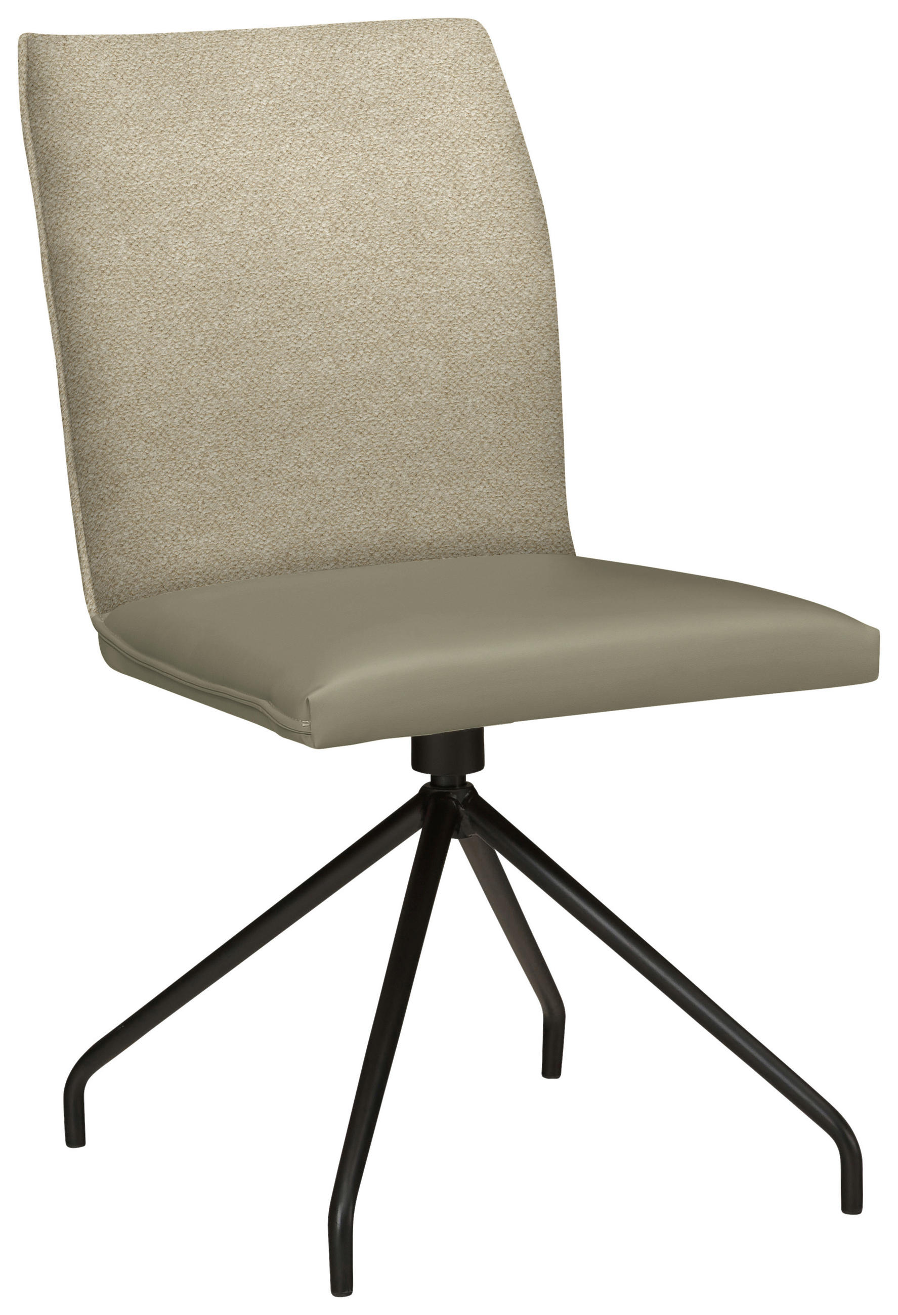 STUHL  in Stahl Webstoff, Mikrofaser Metall, Textil  - Creme/Schwarz, Design, Textil/Metall (49/91/60cm) - Moderano