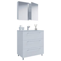 BADEZIMMER 3-teilig  in 80 cm  - Alufarben/Weiß, MODERN, Keramik/Holzwerkstoff (80cm) - MID.YOU