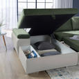 ECKSOFA  in Flachgewebe Weiß, Olivgrün  175/271 cm  - Weiß/Olivgrün, Design, Kunststoff/Textil (175/271cm) - Xora