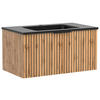 WASCHTISCHKOMBI 80 cm  - Eiche Wotan/Schwarz, Modern, Holzwerkstoff/Stein (80cm) - Held