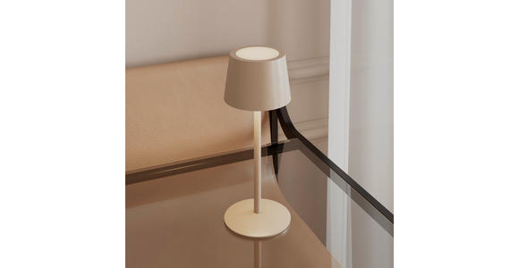 AKKU-TISCHLEUCHTE 9/22 cm  - Beige, Basics, Metall (9/22cm) - Novel