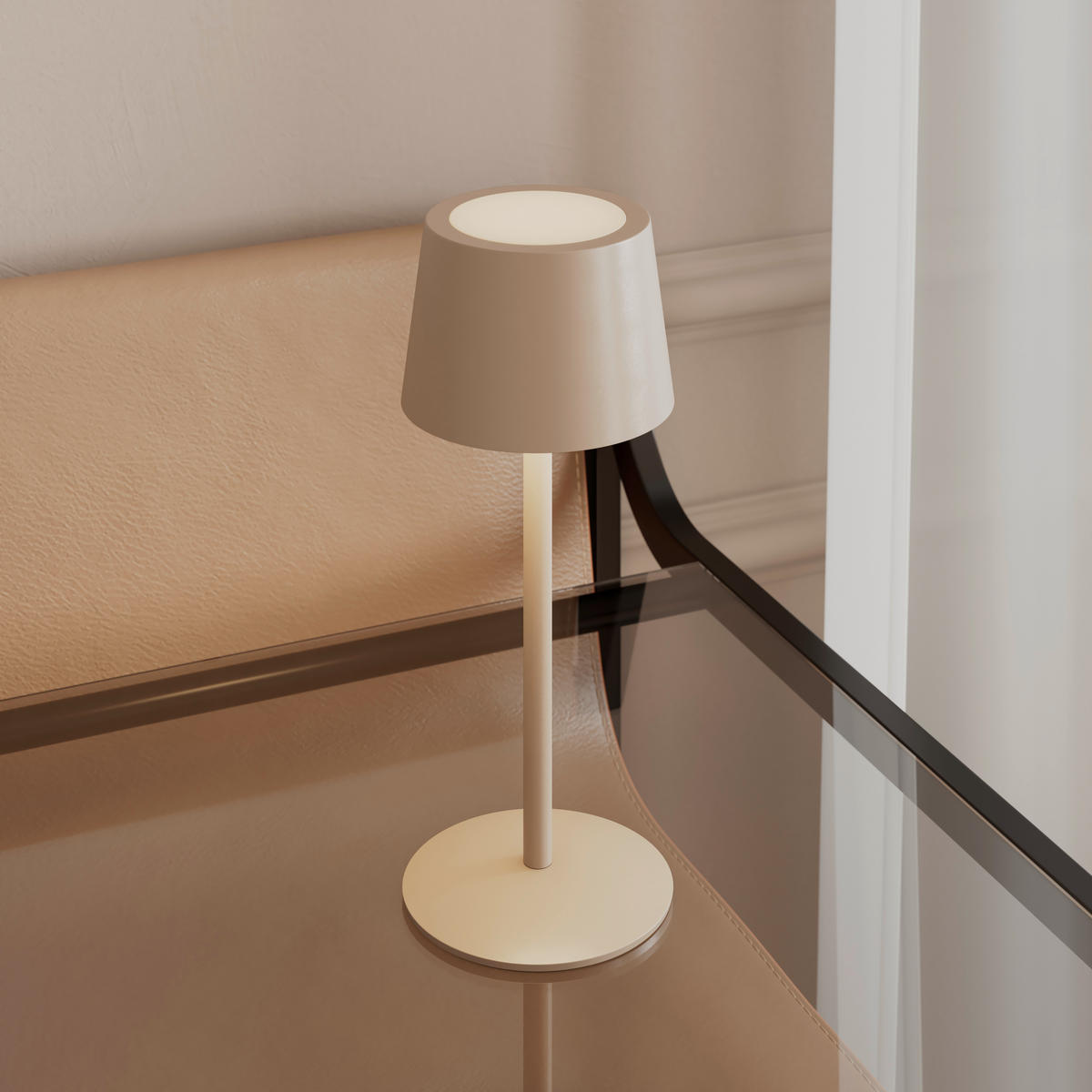 PUNJIVA STONA LAMPA - bež, Osnovno, metal (9/22cm) - Novel