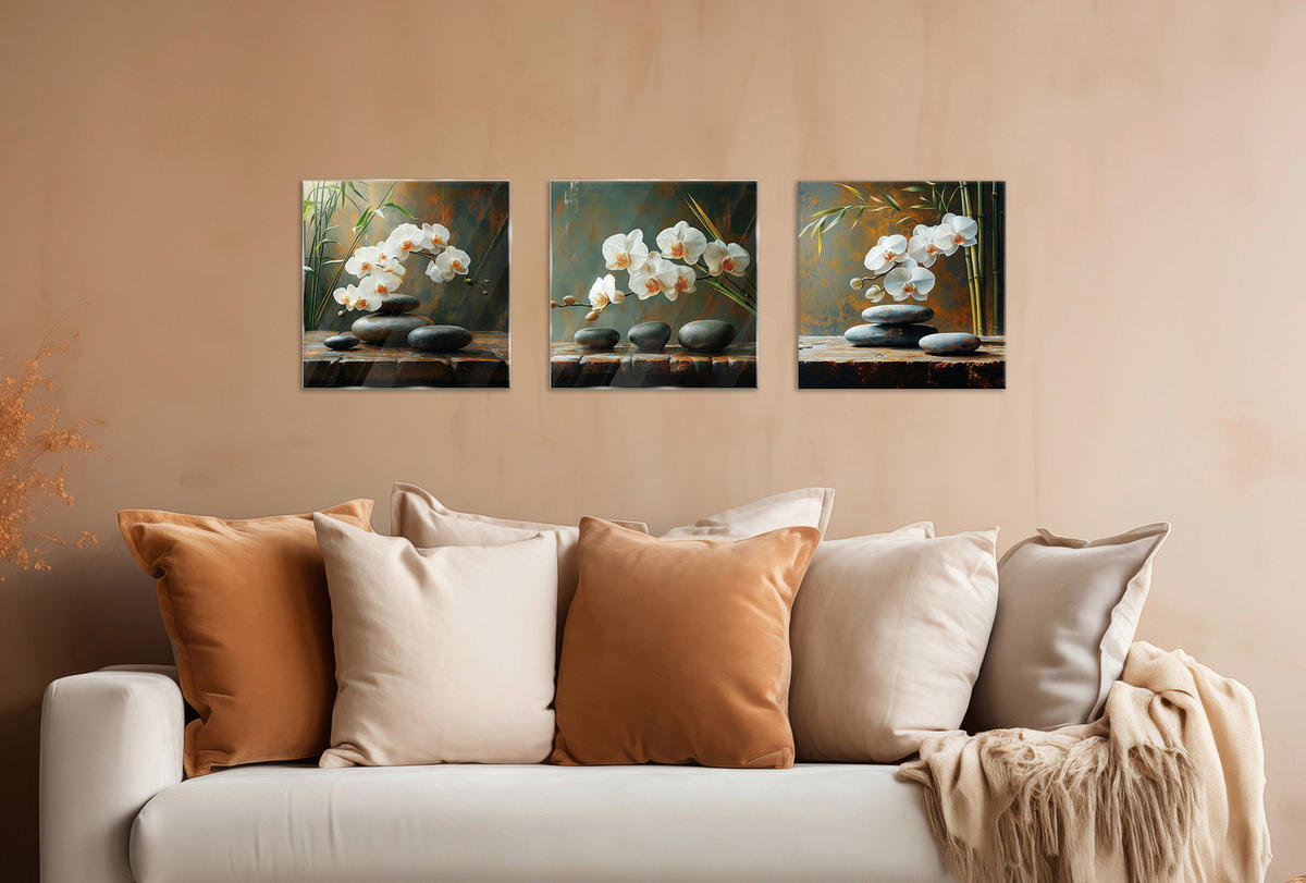 GLASBILD Zen  - Multicolor, Basics, Glas (30/90/1,40cm) - Euroart