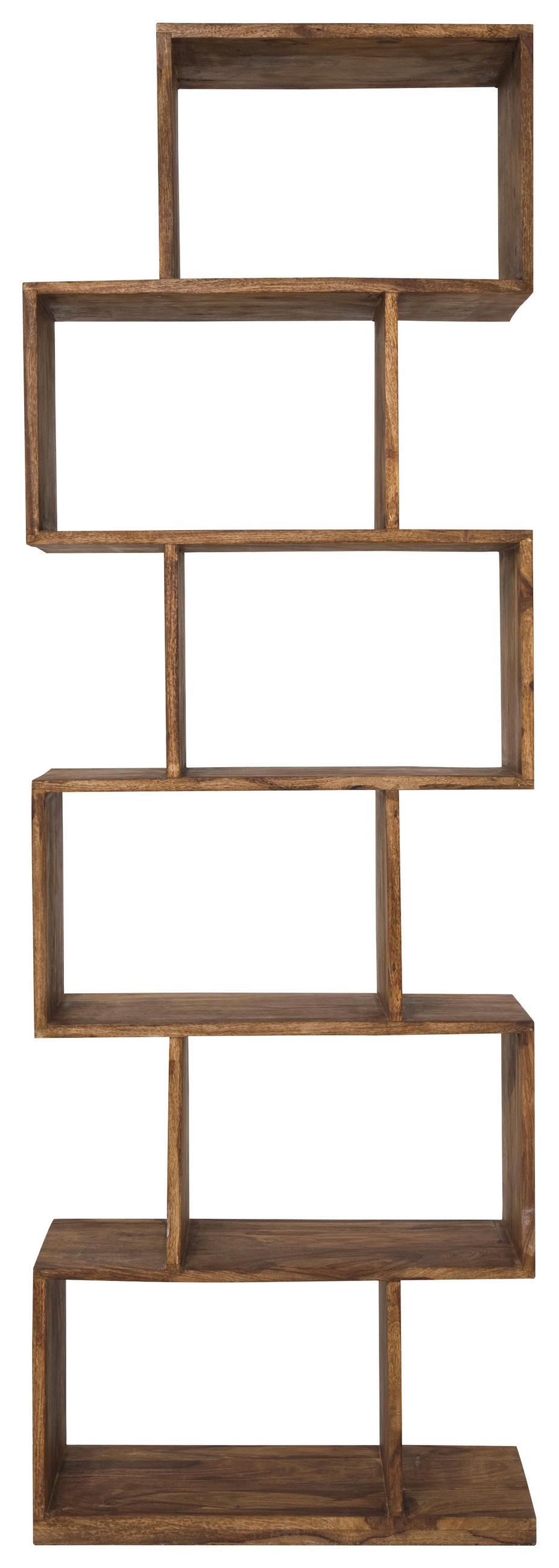 REGAL Sheesham massiv Sheeshamfarben  - Sheeshamfarben, Design, Holz (60/180/30cm) - Kare-Design