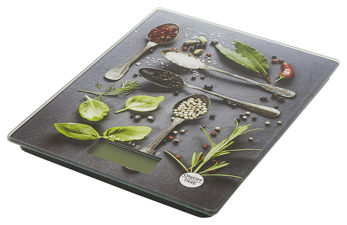 ELEKTRISCHE KÜCHENWAAGE  - Dunkelgrau/Rot, Basics, Glas/Kunststoff (15/1,8/20cm) - Homeware Profession.