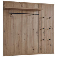 GARDEROBENPANEEL 120,1/118/29 cm  - Schwarz/Eiche Artisan, Konventionell, Holzwerkstoff/Metall (120,1/118/29cm) - Cantus