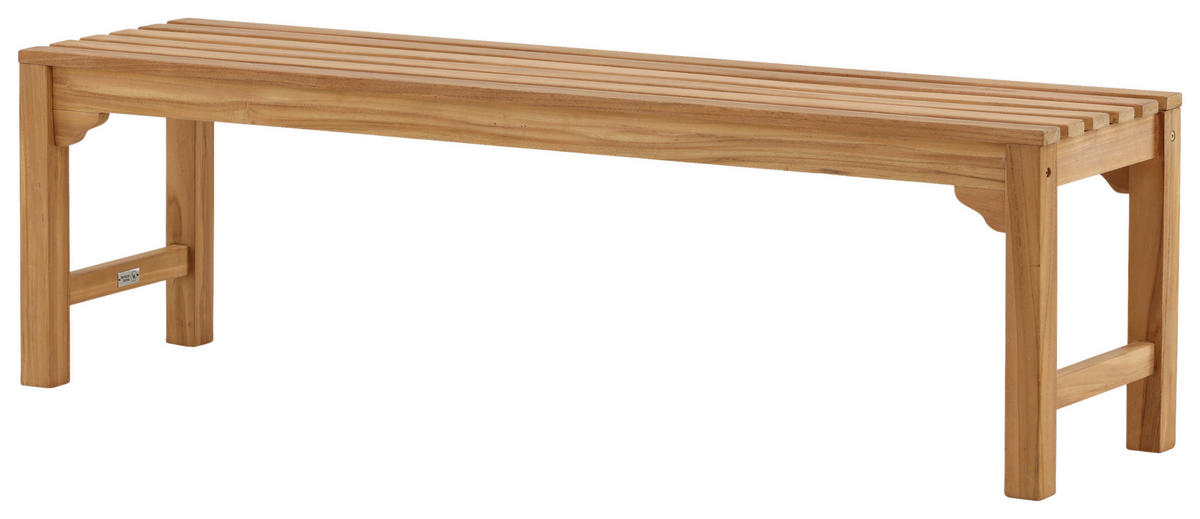 TRÄDGÅRDSBÄNK i teakfärg  - teakfärg, Klassisk, trä (150/45/40cm) - Gardenson