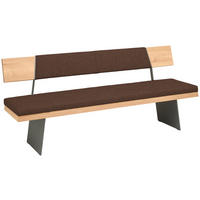 SITZBANK 207/90/58 cm  in Schwarz, Kupferfarben, Wildeiche  - Wildeiche/Schwarz, Natur, Holz/Textil (207/90/58cm) - Voglauer