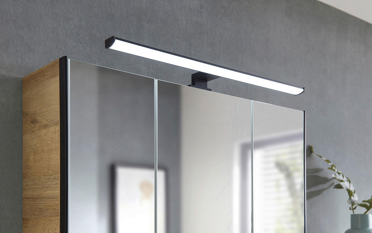 BADEZIMMER 3-teilig  in  - Eichefarben/Schwarz, Natur, Keramik/Holzwerkstoff (75/200/45cm) - Xora