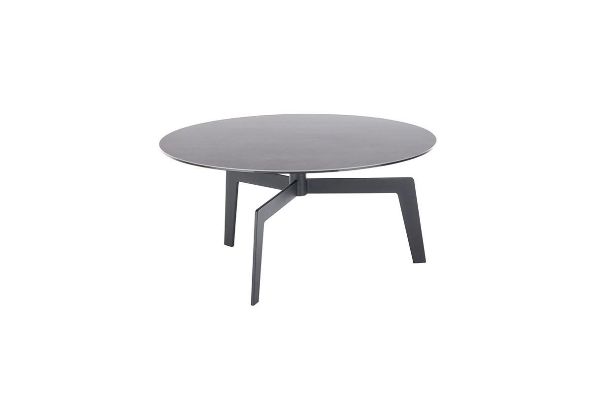 COUCHTISCH in Keramik 80/80/38 cm  - Schwarz/Grau, Design, Keramik/Metall (80/80/38cm) - Boxxx