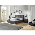 BOXSPRINGBETT 180/200 cm,  in Grau, Matratze, H2 + H4 = mittel + sehr fest  - Chromfarben/Grau, KONVENTIONELL, Textil (180/200cm) - Dieter Knoll