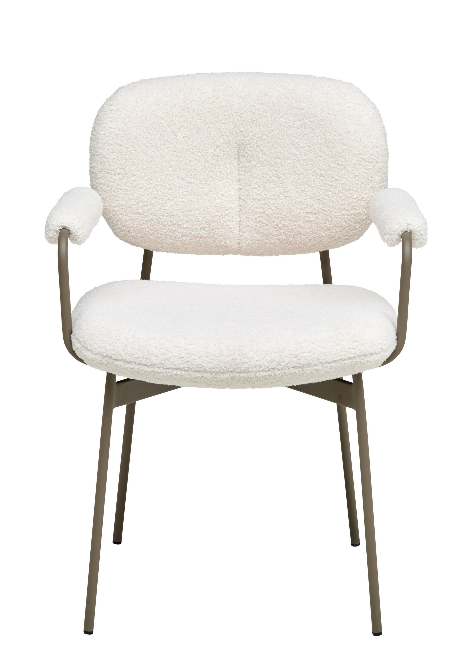 STOL MED ARMSTÖD järn teddy tyg  - taupe/cremefärgad, Modern, metall/trä (58,5/82,5/58cm) - Lomoco