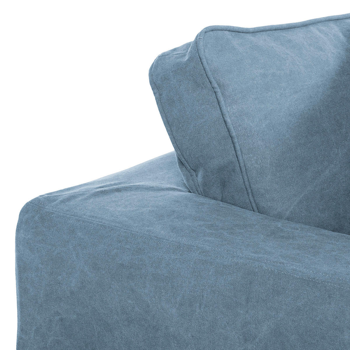 ECKSOFA STELLA Blau Webstoff Zierkissen, Rückenkissen  - Blau/Schwarz, Design, Kunststoff/Textil (238/222cm) - P & B