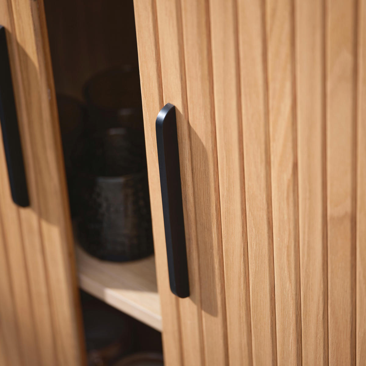 HIGHBOARD  in 100/118/40 cm  - Eichefarben/Schwarz, Trend, Holz/Holzwerkstoff (100/118/40cm) - home24