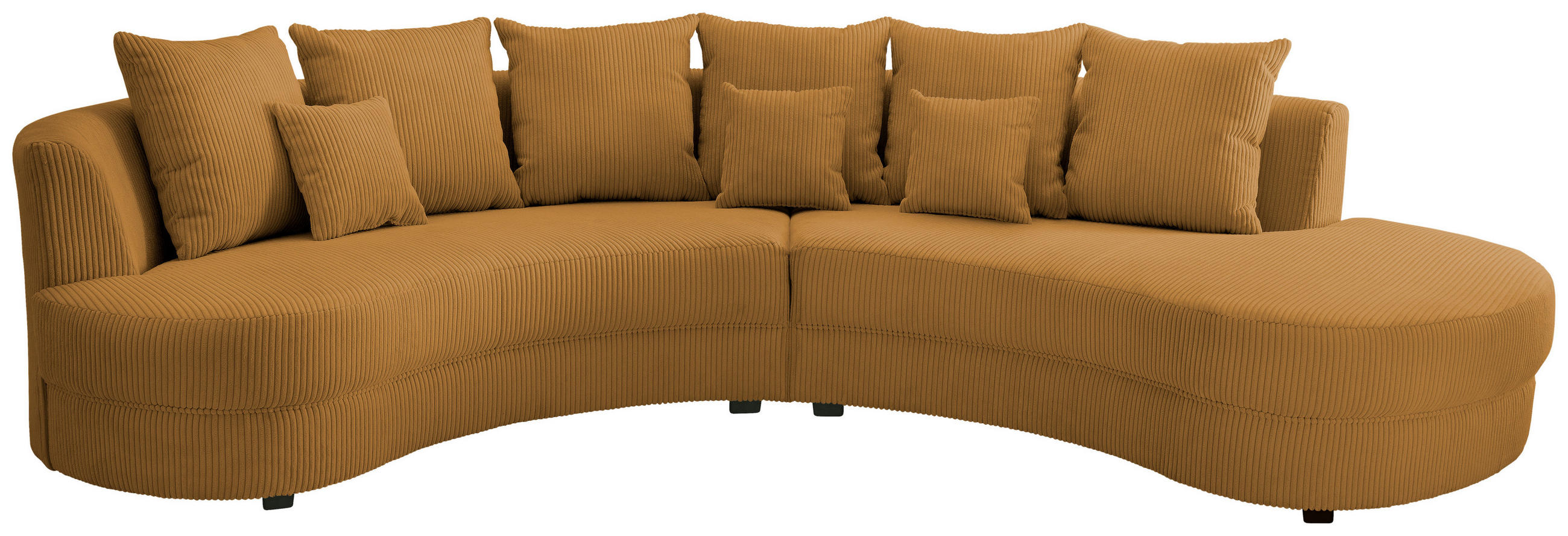 WOHNLANDSCHAFT Goldfarben Cord  - Goldfarben/Schwarz, Design, Kunststoff/Textil (300/160cm) - Livetastic