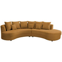 WOHNLANDSCHAFT Goldfarben Cord  - Goldfarben/Schwarz, Design, Kunststoff/Textil (300/160cm) - Livetastic