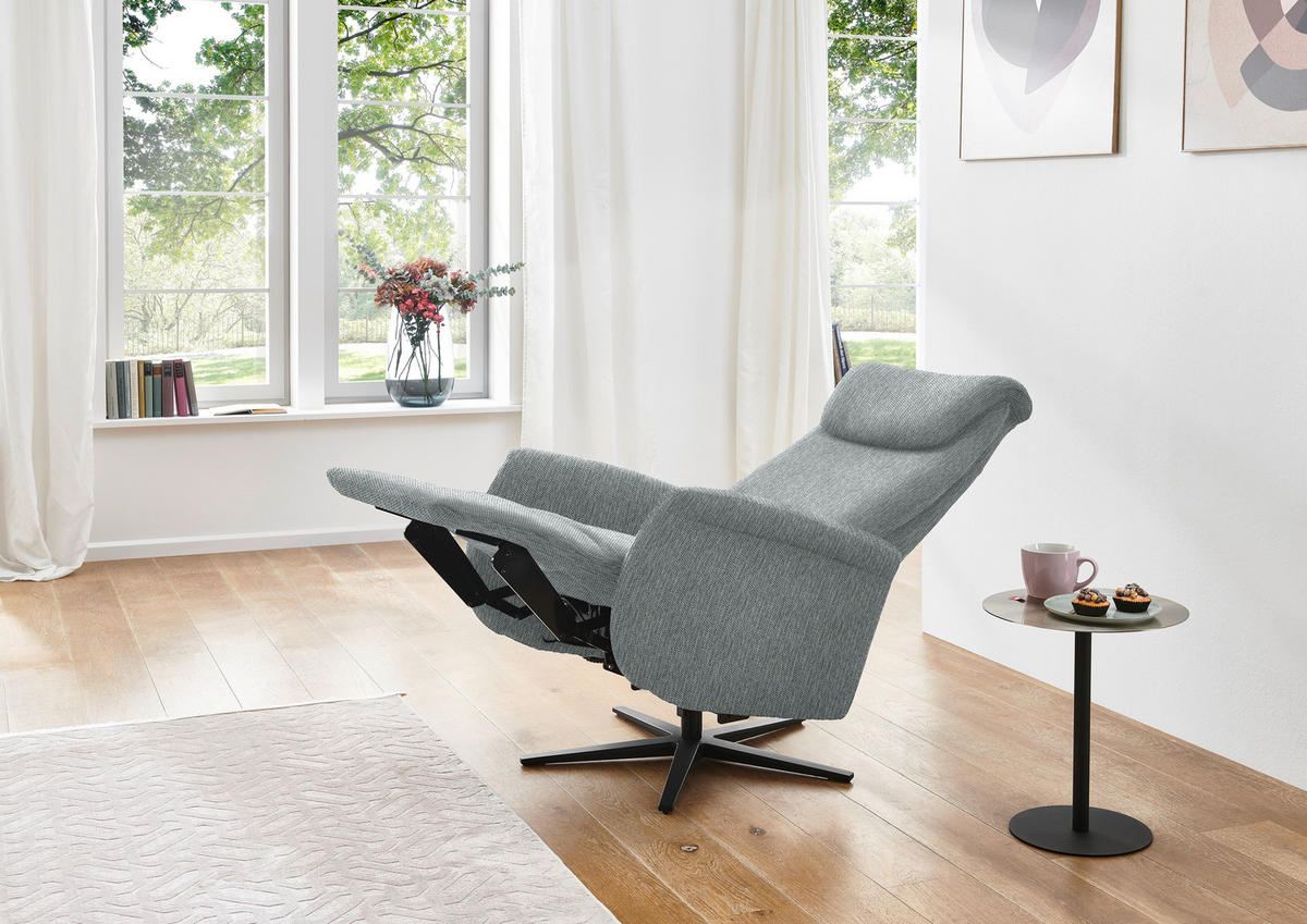 RELAX FOTEL - fekete/szürke, Design, textil/fém (77/115/89cm) - Pure Home Comfort