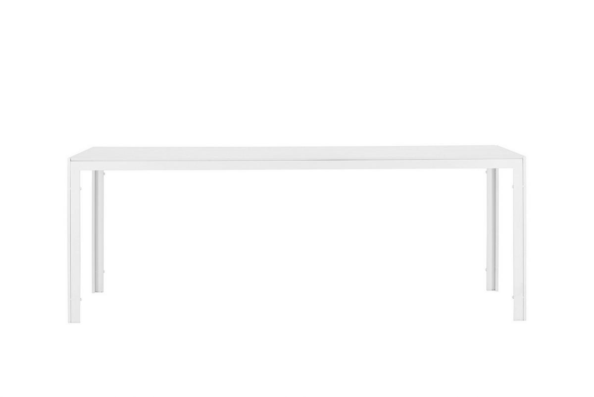 UTEBORD metall, plast rektangulär  - vit, Modern, metall/plast (205/90/75cm) - Gardenson