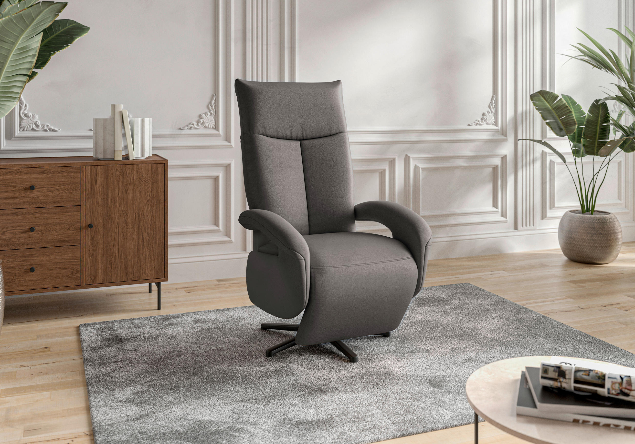 Sit & More KŘESLO, kůže, mokka