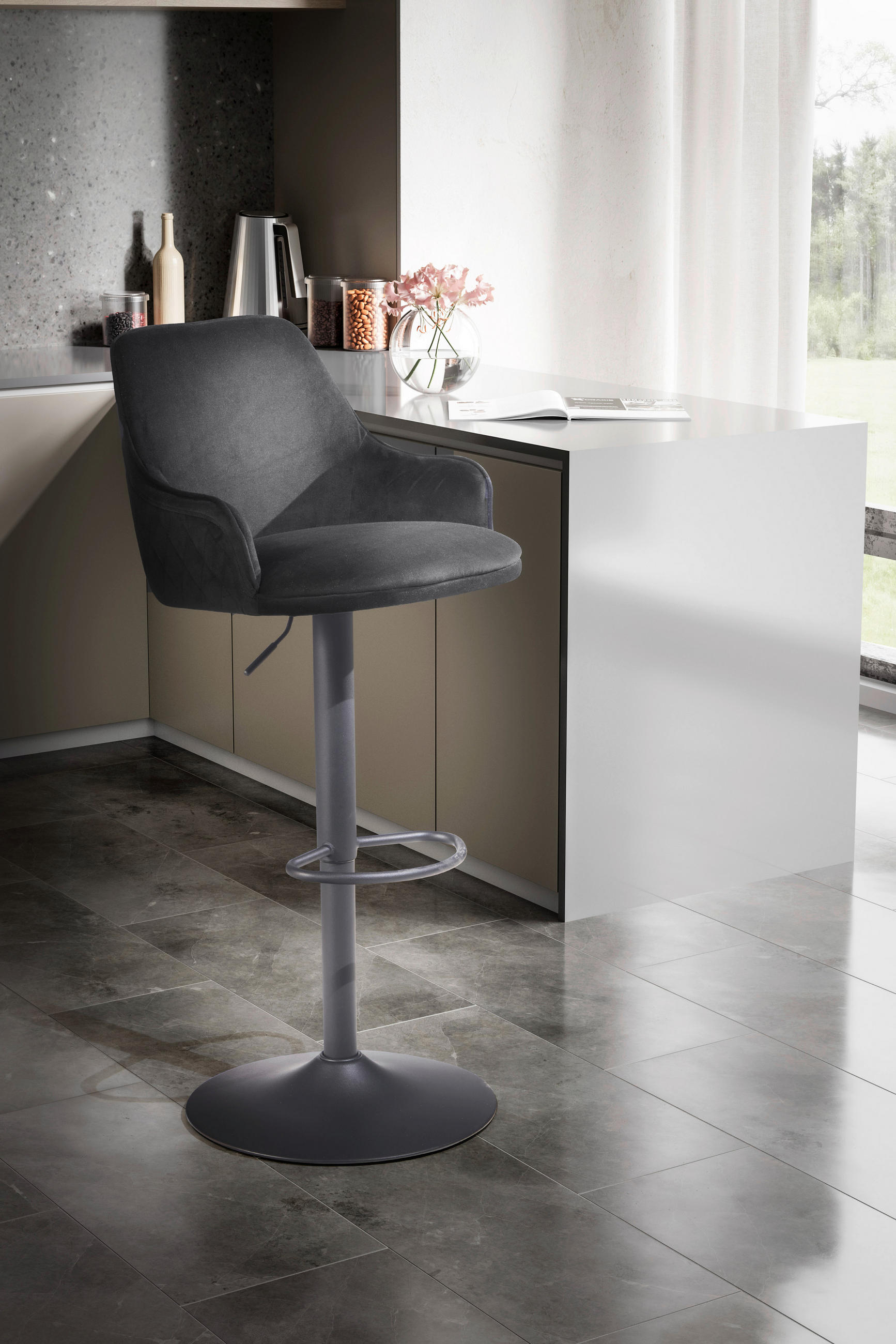 BARPALL i svart  - svart, Design, metall/textil (45/106/45cm) - MID.YOU