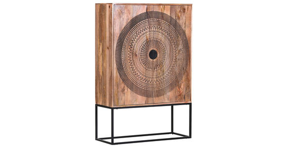 HIGHBOARD in 100/150/40 cm - Schwarz/Naturfarben, Design, Holz/Metall (100/150/40cm) - Landscape