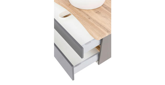 WASCHTISCHKOMBI 101 cm - Graphitfarben/Weiß, Natur, Keramik/Holzwerkstoff (101cm) - Xora