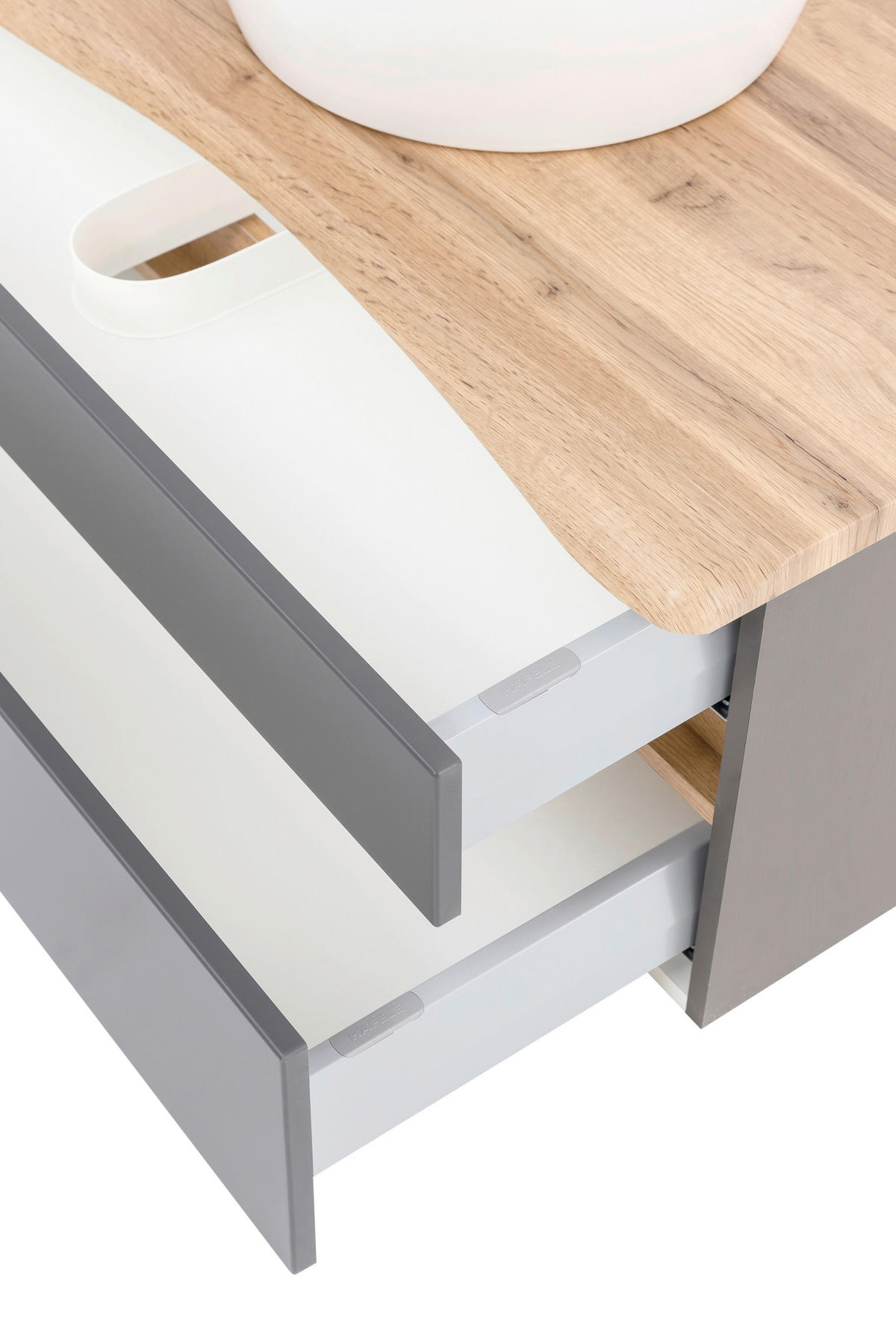 WASCHTISCHKOMBI 101 cm  - Graphitfarben/Weiß, Natur, Keramik/Holzwerkstoff (101cm) - Xora