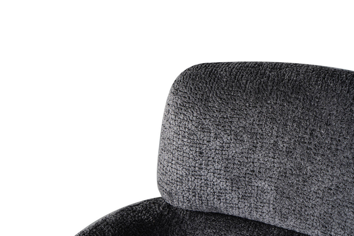 ARMLEHNSTUHL  Sitzfläche 360° drehbar Mikrofaser  Grau  - Grau, MODERN, Textil/Metall (61/88/63cm) - Livetastic