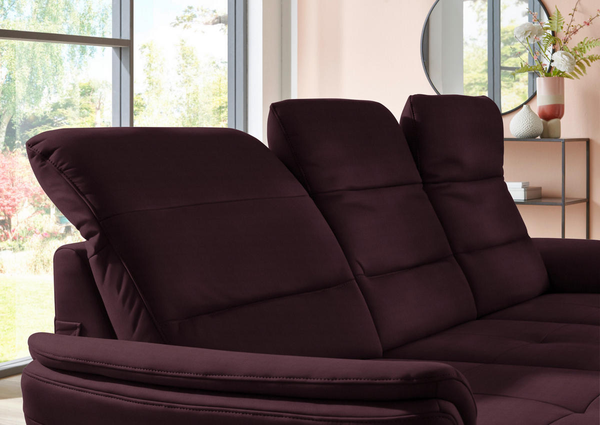 ECKSOFA in Flachgewebe Mokka  181/260 cm  - Schwarz/Mokka, KONVENTIONELL, Textil/Metall (181/260cm) - Beldomo Speed