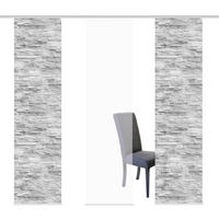 FLÄCHENVORHANG  3 Stück  halbtransparent   60/245 cm  - Anthrazit, Design, Textil (60/245cm)