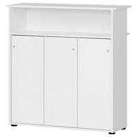 BARTISCH rechteckig Weiß  - Weiß, MODERN, Holzwerkstoff (44/107/111cm) - MID.YOU