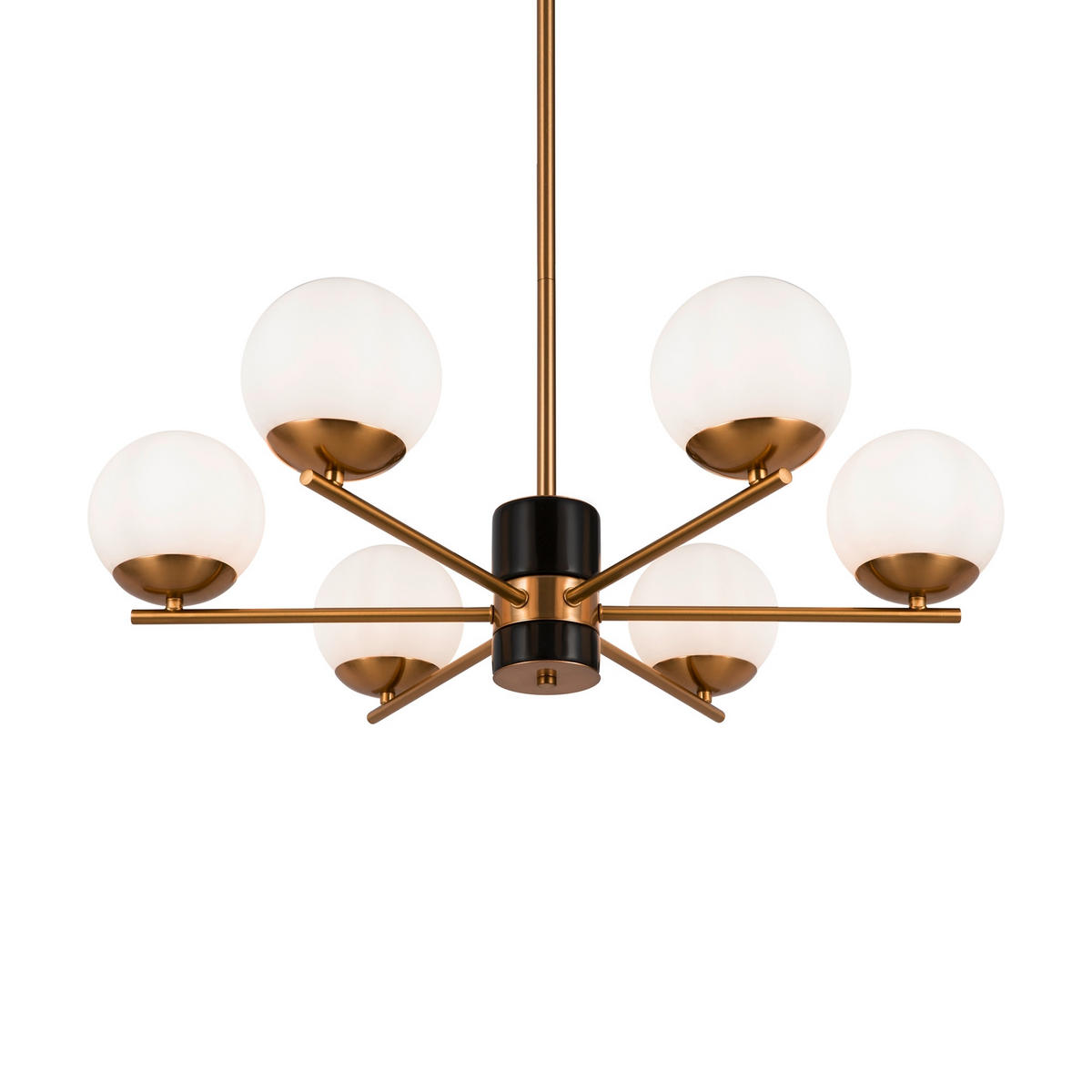 STROPNÍ ZÁVĚSNÉ SVÍTIDLO, 67/56 cm  - bílá/barvy mosazi, Trend, kov/sklo (67/56cm) - MAYTONI
