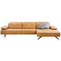 ECKSOFA Currygelb Echtleder  - Currygelb/Anthrazit, Design, Leder/Metall (340/165cm) - Joop!