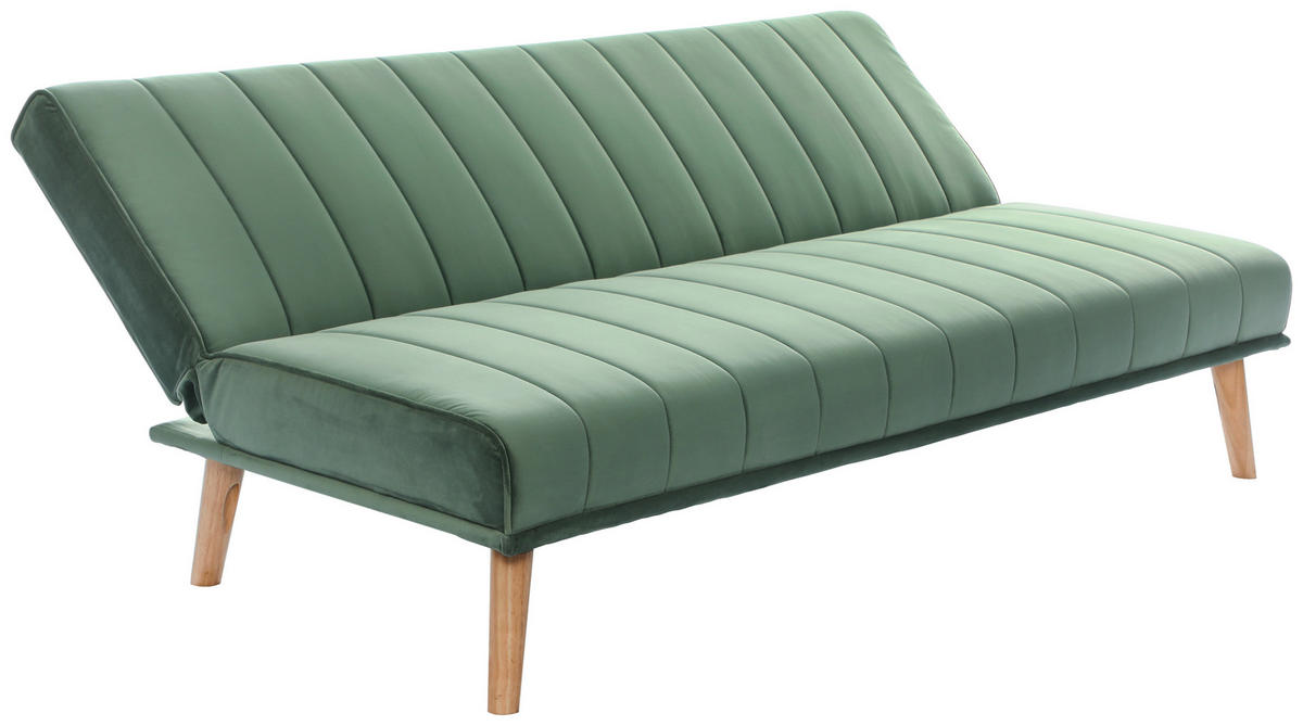 SCHLAFSOFA Samt Mintgrün  - Naturfarben/Mintgrün, Design, Holz/Textil (180/81/86cm) - P & B