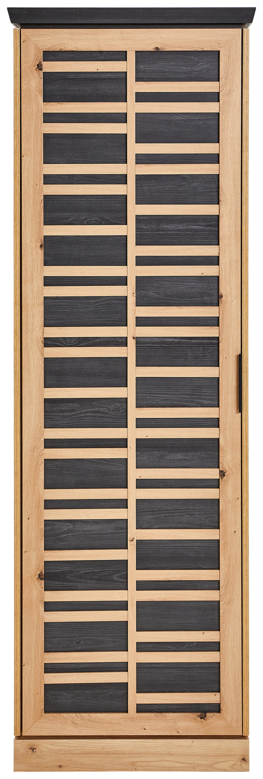 GARDEROBENSCHRANK  in 63,1/195,2/38,5 cm  - Dunkelgrau/Schwarz, LIFESTYLE, Holzwerkstoff/Metall (63,1/195,2/38,5cm) - Xora