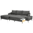 ECKSOFA in Webstoff Schwarz  - Schwarz, KONVENTIONELL, Textil/Metall (183/293cm) - Carryhome