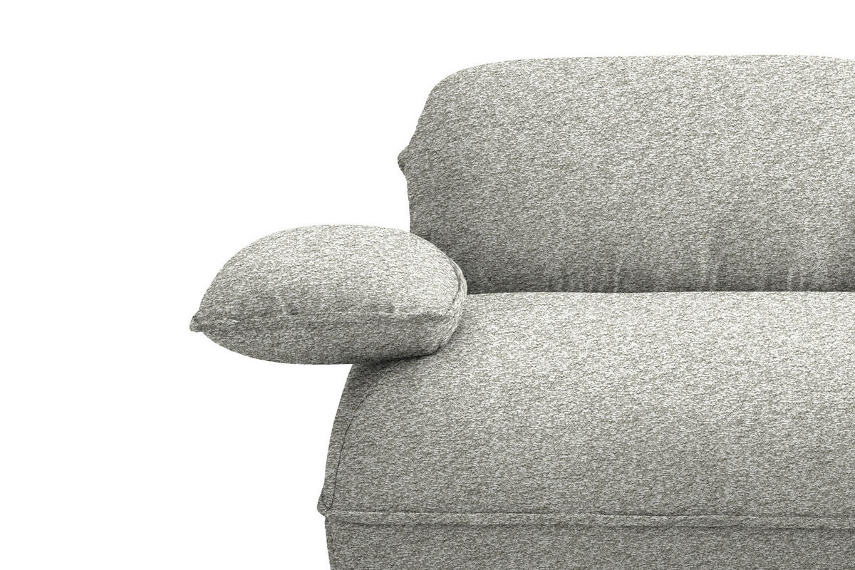 ECKSOFA Chenille Ecru  - Ecru/Schwarz, Design, Kunststoff/Textil (343/154cm) - Koinor
