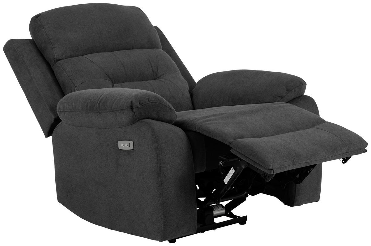 FERNSEHSESSEL in Chenille Dunkelgrau  - Dunkelgrau/Schwarz, KONVENTIONELL, Textil/Metall (92/98/96cm) - MID.YOU