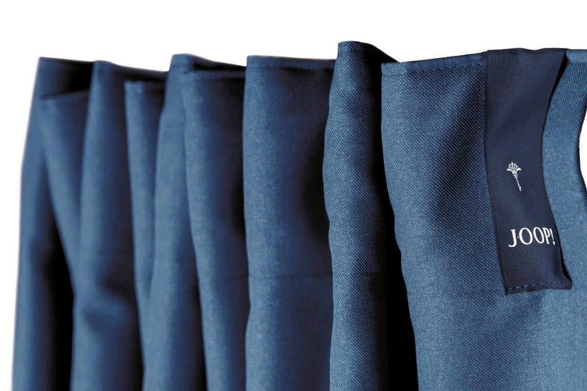FERTIGVORHANG  blickdicht   130/250 cm  - Blau/Dunkelblau, Basics, Textil (130/250cm) - Joop!