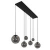 PENDELLEUCHTE Bollique 120/25/160 cm   - Schwarz, KONVENTIONELL, Glas/Metall (120/25/160cm)