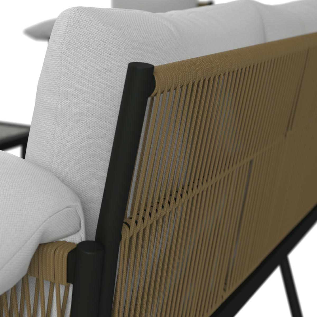 GARTENSET 4-teilig  - Anthrazit/Hellgrau, LIFESTYLE, Glas/Textil (195/80/75cm) - Amatio