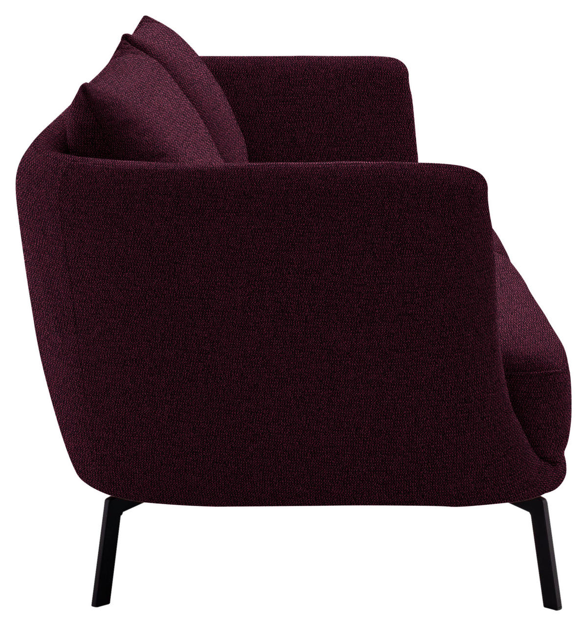 3-SITZER-SOFA Flachgewebe Beere  - Beere/Schwarz, Design, Textil/Metall (210/71/91cm) - Schöner Wohnen