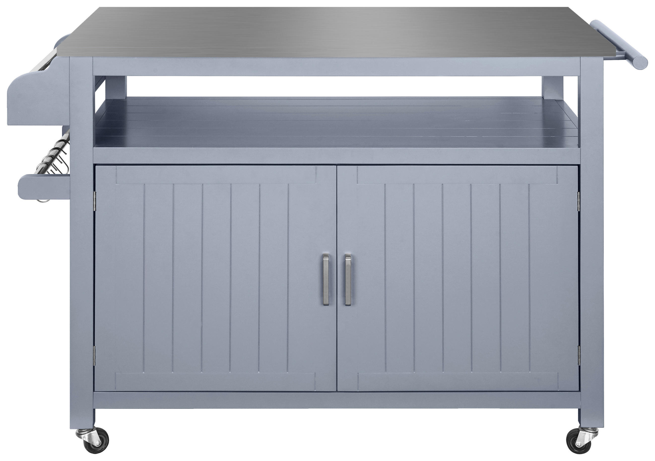 Thumbnail - Mid.you Kücheninsel, Grau, Edelstahl, Metall, einzeln stellbar, 110x127x89 cm, rollbar, Küchen, Küchenmöbel, Kücheninsel...