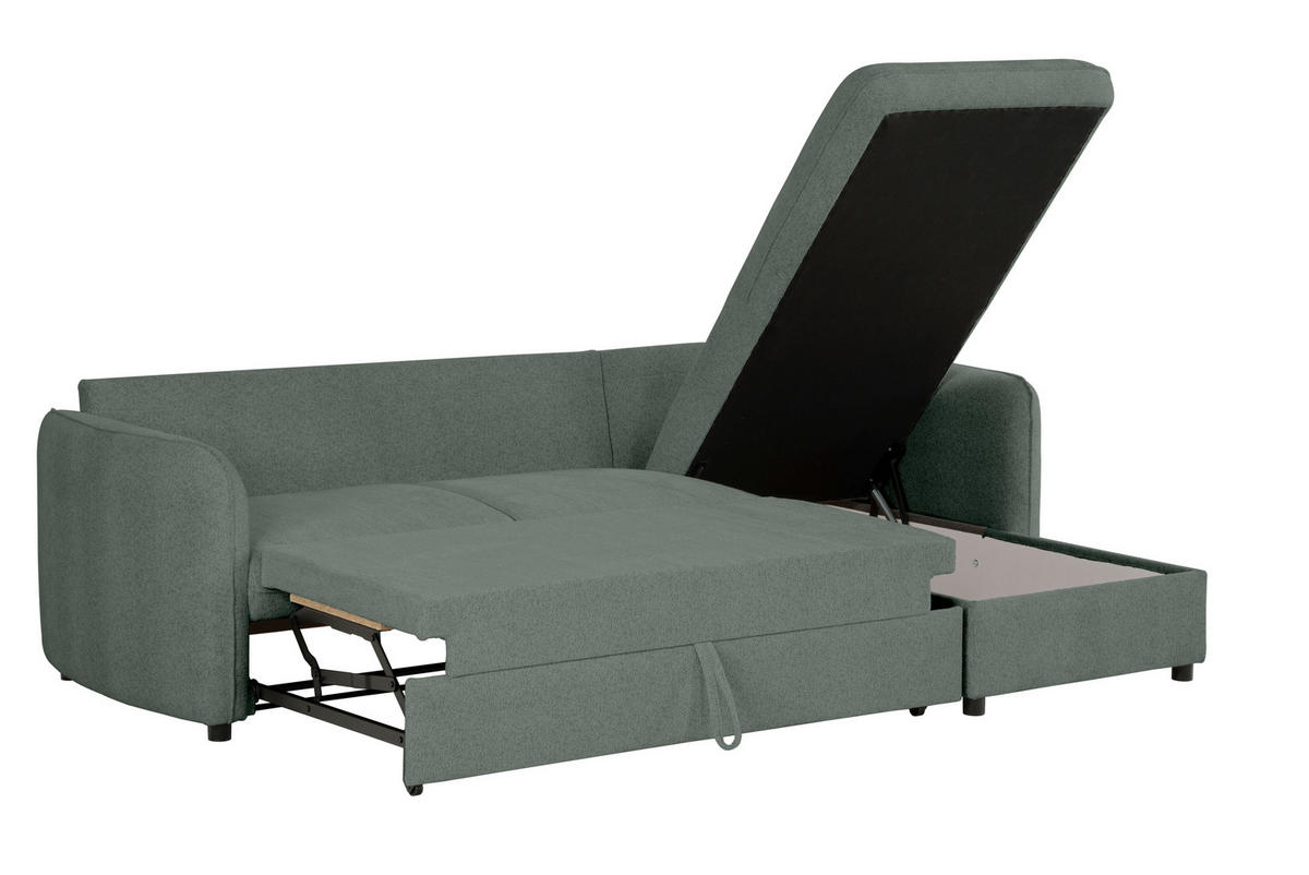 ECKSOFA in Chenille Grau  - Grau, Design, Textil (254/160cm) - MID.YOU