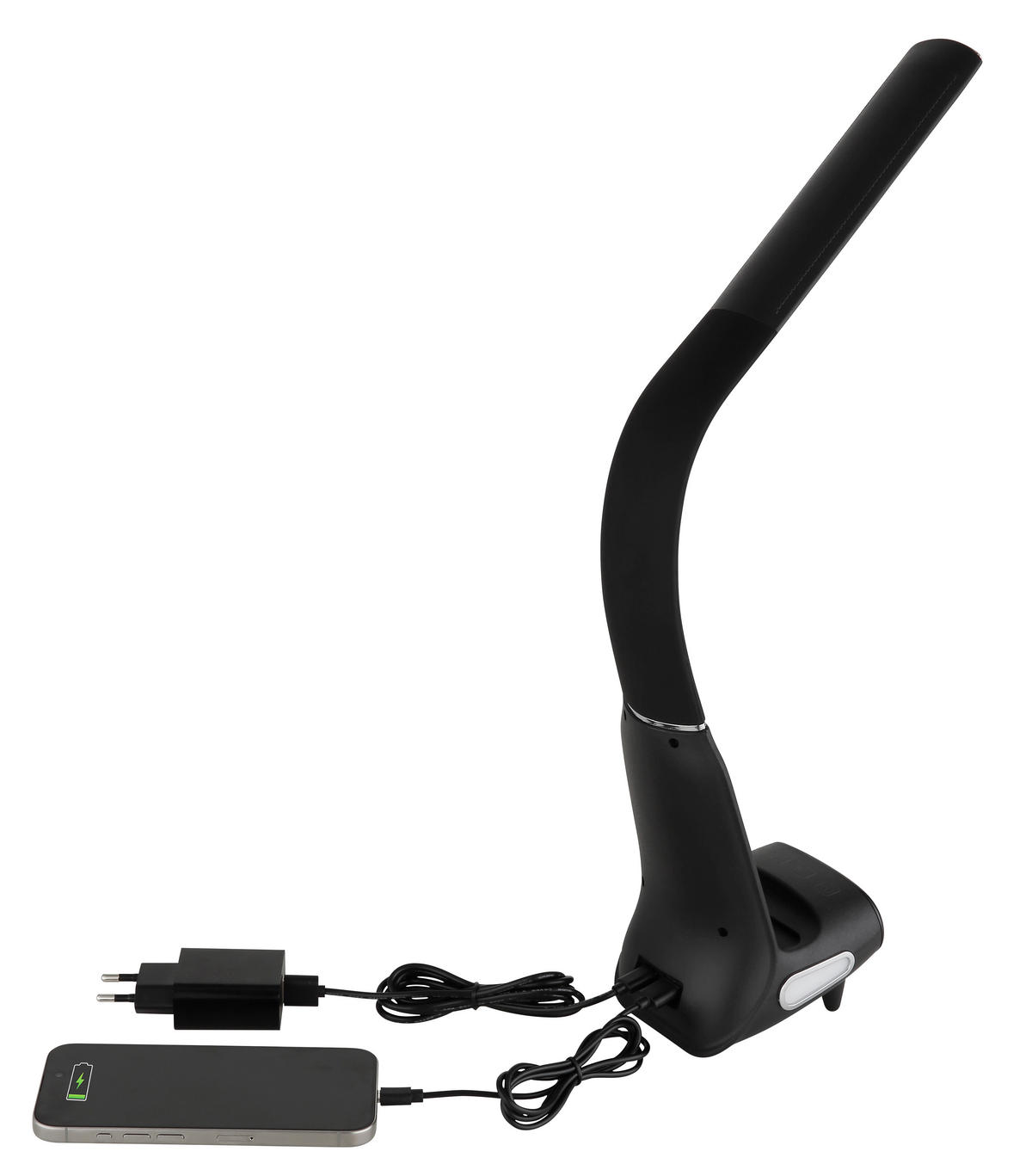 LED-TISCHLEUCHTE 25/10/50 cm   - Chromfarben/Schwarz, Design, Kunststoff (25/10/50cm) - Globo