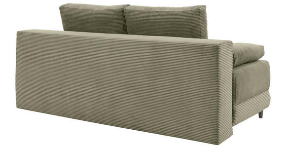 SCHLAFSOFA  mit Liegefunktion, Schlafen auf Sitzhöhe Cord Olivgrün  - Schwarz/Olivgrün, KONVENTIONELL, Holz/Textil (196/96/103cm) - Carryhome
